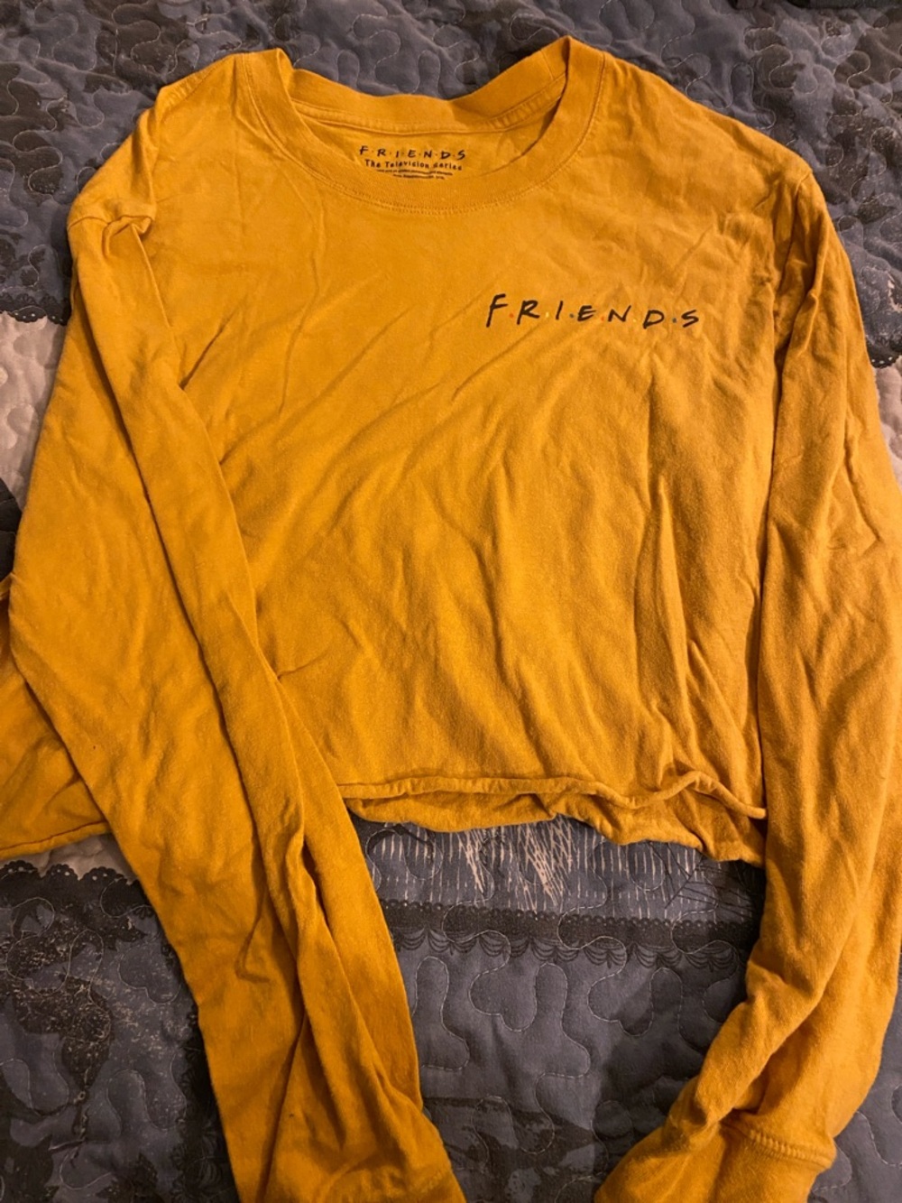 FRIENDS Golden Yellow Long Sleeve Crop